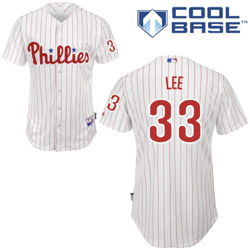 Cliff Lee #33 MLB Jersey-Philadelphia Phillies Men's Authentic Home White Cool Base Baseball Jersey